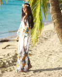 Feather Print Print Beach Cover Up