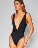 2019 deep V-neck beach hot bikini black