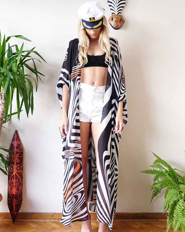 Zebra Stripes Beach Cover Up