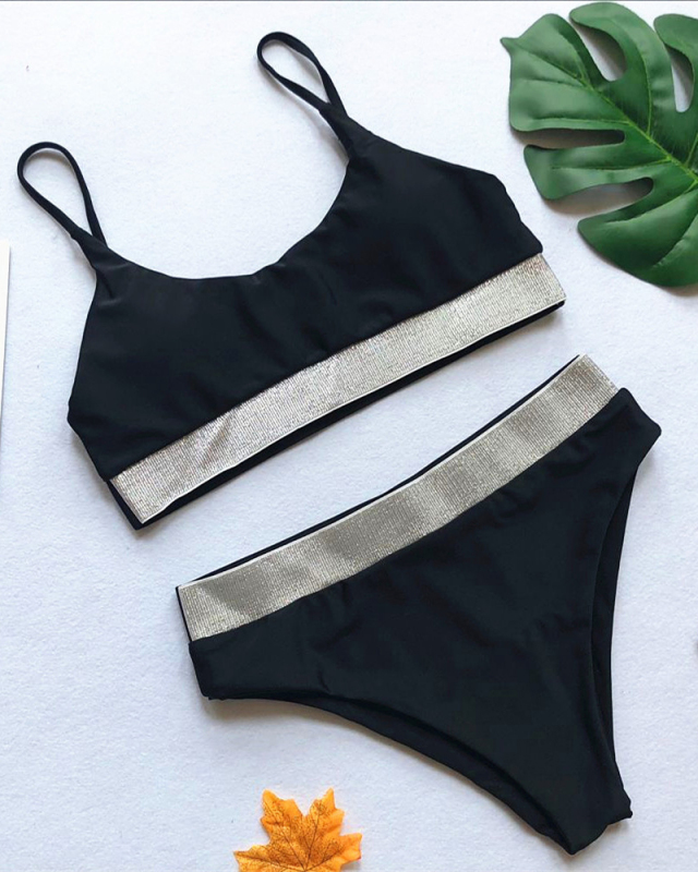High waisted beach sexy black bikini