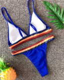 Bright women sexy blue bikini