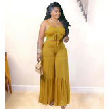 Plus Size Solid Color New Arrival Two Piece Pant Set XL-4XL