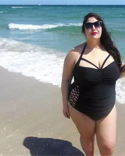 Black plus size women new string swimwear