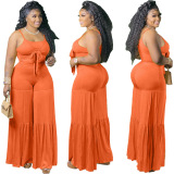 Plus Size Solid Color New Arrival Two Piece Pant Set XL-4XL