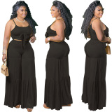 Plus Size Solid Color New Arrival Two Piece Pant Set XL-4XL