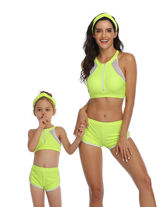 Beauty Cute Printed High Waist Parent-child Swimsuit Split Bikini S-XL