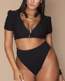 Plus Size Splice Swimwear