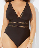 Plus Size Splice Swimwear