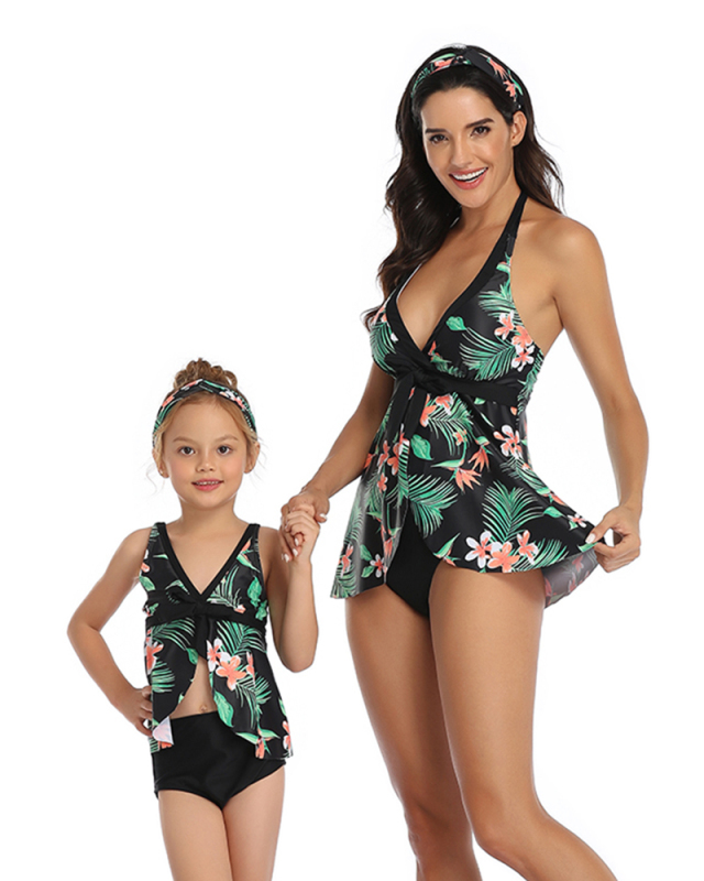 Wholesale New Belly Conceals Parent-child Two Pieces Swimwear S-XL