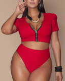 Plus Size Splice Swimwear