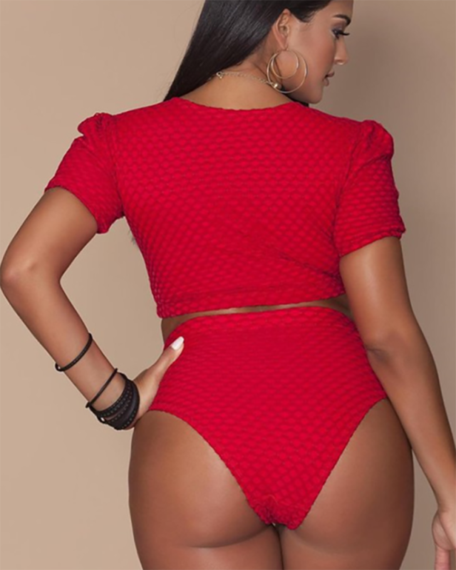 Plus Size Splice Swimwear