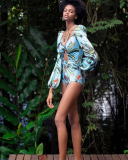 Full-Length Print Bikini Swimsuit