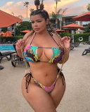Swimsuit Women Large Size Bikini Ladies Bathing Suit New Plus String Push Up With Print Polyester Sierra Surfer