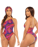 Sexy Print Off Shoulder One Piece Swimwear