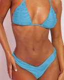 Swimsuit Women Large Size Bikini Ladies Swim Suit Swimwear Bathing New Euro Solid Color Pleated Soft Split Polyester