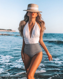 Pleated Colorblock One Piece Swinwear