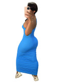 Female Long Women Solid Color Long Dress