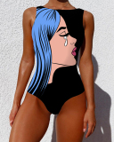 Floral Print Swimsuit Woman One-piece Swimsuit