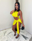 Women Sexy Rib Lace Dress Two pieces Outfit Skirt Sets