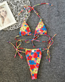  Sexy Swimwear Broken Flower Two-piece Swimsuit
