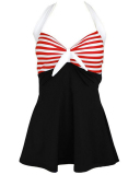 Lady Fashion Stripe One Piece Swimsuit S-XXXL