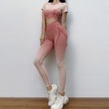 2021 New Gradational Pattern Print Yoga Sport Two-piece Set