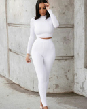 Solid Color Slim Long Sleeve Breathable Trend Sports Suit