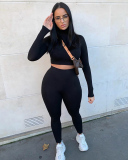 Solid Color Slim Long Sleeve Breathable Trend Sports Suit