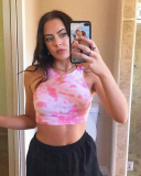 Tie Dye Navel Exposing Sexy Bottom Knit Halter Vest