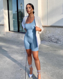 Single Shoulder Solid Color Summer Sexy Romper