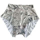 Women Shining Solid Color Hot Ruched Ruffles Side Club Shorts Black Gold Silver Rose Gold S-2XL
