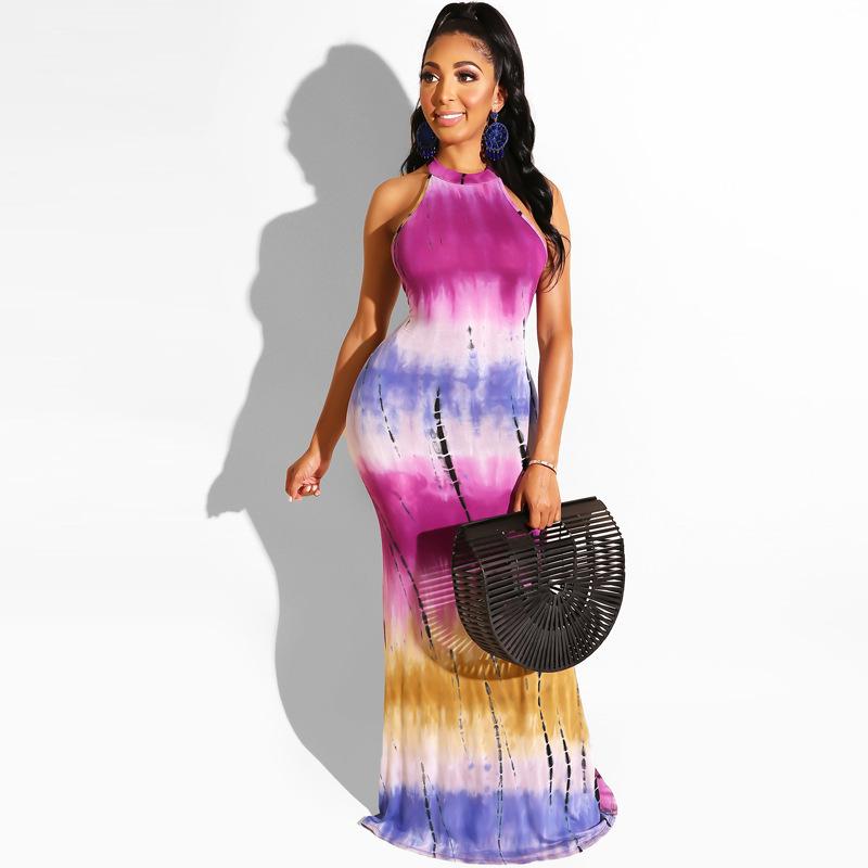 Hot Sale Summer Printed Sleeveless Maxi Dresses S-2XL