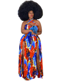 Plus Size Floral Printed Long Maxi Dress S-5XL