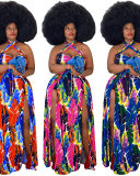 Plus Size Floral Printed Long Maxi Dress S-5XL
