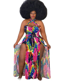 Plus Size Floral Printed Long Maxi Dress S-5XL