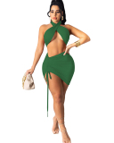 Solid Color Sexy Hot Bandage Party Dress
