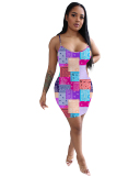 Women Printing Casual One Piece Dress S-XL