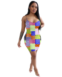Women Printing Casual One Piece Dress S-XL