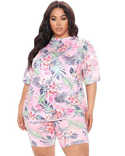 Large Size Women's Summer 2021 New Print Fashion Suit Europe And America