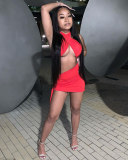 Solid Color Sexy Hot Bandage Party Dress