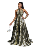 Elegant Women Holllow Out Sleeveless Party Maxi Dress Rose Red Black Green S-XL