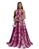 Elegant Women Holllow Out Sleeveless Party Maxi Dress Rose Red Black Green S-XL