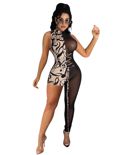 Unique Women Mesh Jumpsuit S-XXL
