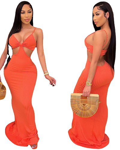 Summer Sleeveless Solid Color Women Maxi dress S-XL
