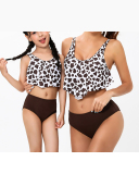 New Sexy Printed Ruffled Split Bikini Mother and Daughter Two-Piece Swimwear Adult S-Adult XL Child104-Child164