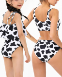 New Fashion Leopard Printed Split Parent-Child Two-Piece Swimsuit Adult S-Adult XL Child104-Child164