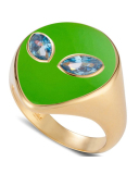 New Alien Head Ring 18K Gold Color Color Preserved Cute Girly Ring