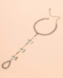 Simple Fashion Trend Retro Style Butterfly Pendant Chain Link Bracelet