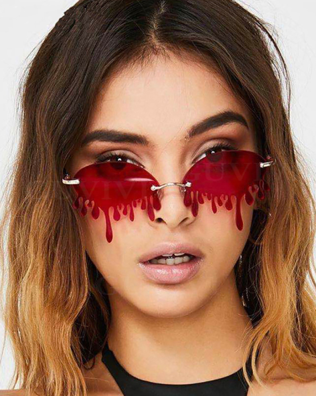 New Trendy Personality Ocean Film Colorful Exaggerated Tear-Shaped Sunglasses