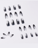 24pcs Dark Baroque Style Butterfly Pattern Wearing Nails Long Artificial Nails Removable Waterproof Fake Nails